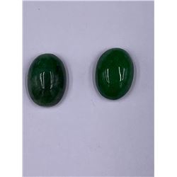 2 BIG NATURAL POLISHED EMERALD CABOCHONS ROUGH 27.30CT, UNTREATED AND UNHEATED, BRAZIL