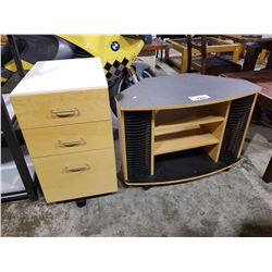 3-DRAWER CABINET & ENTERTAINMENT STAND
