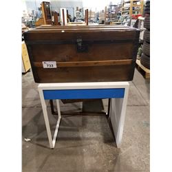 WOODEN CHEST & SMALL DESK