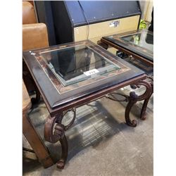 GLASS TOP SIDE TABLE