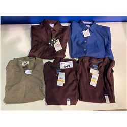 5 NEW WITH TAGS CLOTHING BRANDS INCLUDING: ZARA, HAGGAR, & JOSEPH ABOUND