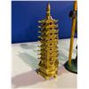 Image 2 : CAST IRON MONKEY CANDLE HOLDER & 2 GOLDEN TOWERS