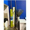 Image 1 : ASSORTED GARDENING TOOLS, PATIO UMBRELLA, POLE CHAINSAW, & CHAIR