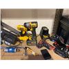 Image 3 : ASSORTED TOOLS INCLUDING: DEWALT POWER TOOLS, DEWALT BATTERIES + CHARGER, MILWAUKEE DRILL, BUCKETS,
