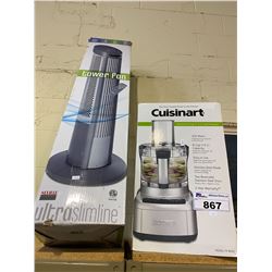 CUISINART 8 CUP FOOD PROCESSOR MODEL FP-8SVC & ULTRA SLIM LINE TOWER FAN