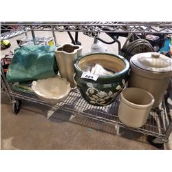 ASSORTED TARPS, VASES, & BLANKET BAGS