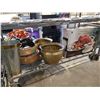 Image 1 : ASSORTED ITEMS INCLUDING: ROSCHER & CIE PLATTER & GRAVY BOAT SET, PLANTERS, & TABLE WATER FOUNTAIN