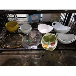 ASSORTED DISHWARE, VASE, & BOWLS