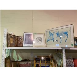 3 FRAMED ANIMAL PRINTS & 2 FRAMES