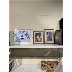 4 FRAMED PRINTS & 1 FRAME