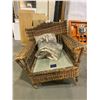 Image 1 : RALPH LAUREN WICKER LOVE SEAT 1 LEG IN NEED OF REPAIR