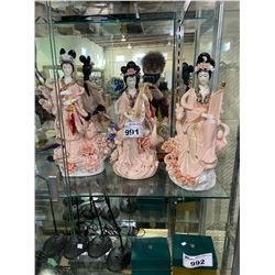 3 ASIAN THEMED WOMEN STATUES