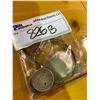 Image 1 : 6 ASSORTED SILVER COINS, SILVER HALLMARKED ANTIQUE SALT SPOON & SILVER BRACELET
