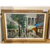 Image 1 : FRAMED ORIGINAL OIL ON CANVAS FRENCH IMPRESSIONIST PAINTING "PARIS MIST" BY DAUDET 42 1/2" X 31"