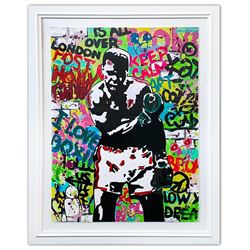Nastya Rovenskaya- Original Mixed Media on Paper "Muhammad Ali"