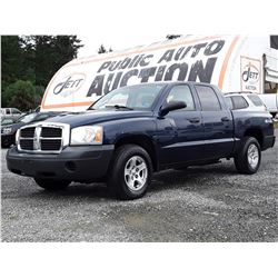 C6G --  2005 DODGE DAKOTA QUAD CAB 4X4 , Blue , 261390  KM's
