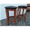 Image 2 : 103 - Two Leather top stools
