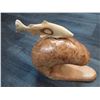 Image 1 : 201 - Birds eye yellow cedar base and yellow cedar -Signed Paul Bourbeau Carving