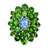 Image 1 : Natural Kyanite & Chrome Diopside Ring