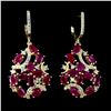 Image 1 : Natural Top Blood Red Ruby Earrings