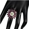 Image 3 : Natural Rhodolite Garnet & Sapphire  Ring