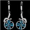 Image 1 : LONDON BLUE TOPAZ & WHITE CZ STERLING silver Earrings