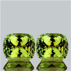 Natural AAA Green Gold Lemon Quartz Pair 12 x10 MM