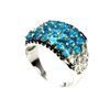 Image 1 : Natural Rare Brazil Neon Blue Apatite Black Spinel Ring