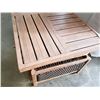 Image 8 : 35 X 51 INCH 3 PIECE METAL AND RATTAN DESIGNER COFFEE TABLE W/ PADDED SEATS