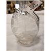 Image 2 : PAIR HEAVILY ETCHED VICTORIAN DECANTERS W/ ORIGINAL ETCHED STOPPERS AND ETCHED WINE GLASS
