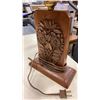 Image 8 : PAIR OF HIGHLY CARVED MCM TEAK TABLE LAMPS