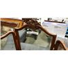 Image 2 : MAHOGANY FRAMED FRENCH STYLE VANITY MIRROR W/ LARGE BEVELLED SWING MIRRORS
