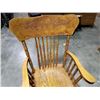 Image 2 : ANTIQUE OAK PRESSBACK ARMCHAIR