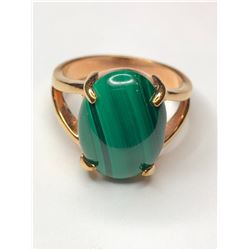 14K Yellow Gold Malachite Ring