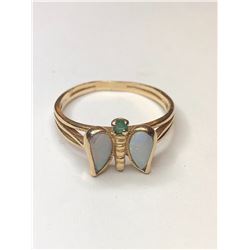 14K Yellow Gold Butterfly Ring