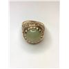 Image 1 : 10K Yellow Gold Cabochon Jade Ring