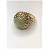 Image 2 : 10K Yellow Gold Cabochon Jade Ring