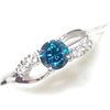 Image 2 : 10K White Gold Blue Diamond(0.45Ct,I2) Diamond(0.06ct) Treated Diamond Ring (~Size 6) (~weight 1.67g