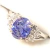 Image 2 : 10K White Gold Tanzanite(2.1ct) Diamond(0.2ct) Ring (~Size 6) (~weight 3.3g), Made in Canada, Apprai