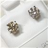Image 2 : 14K White Gold Diamond(0.9Ct,Light Brown,I1-I2) Earrings (~weight 0.79g), Made in Canada, Appraised 