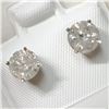 Image 2 : 14K White Gold Diamond(1.6Ct,I3,H-I) Earrings (~weight 1.1g), Appraised Retail $4300