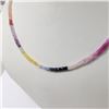 Image 2 : Silver White,Yellow,Green,Orange,Purple, Blue Sapphire(28.93ct) Necklace (~length 16cm) (~weight 10.
