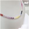 Image 3 : Silver White,Yellow,Green,Orange,Purple, Blue Sapphire(28.93ct) Necklace (~length 16cm) (~weight 10.