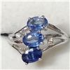 Image 1 : 10K White Gold Sapphire(1.65ct) Diamond(0.02ct) Ring (~Size 7) (~weight 2.64g), Made in Canada, Appr