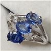 Image 3 : 10K White Gold Sapphire(1.65ct) Diamond(0.02ct) Ring (~Size 7) (~weight 2.64g), Made in Canada, Appr