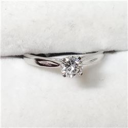 Pt Diamond(0.22Ct,I3,G) "Pt950" Ring (~Size 6.5) (~weight 2.5g), Made in Canada, Appraised Retail $2