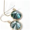 Image 3 : 14K Yellow Gold Moissanites(3.7ct) Moderate Greenish Blue Earrings (~weight 1.08g), Made in Canada, 