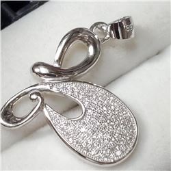 Silver Cubic Zirconia Pendant, Suggested Retail Value $160