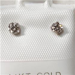 14K White Gold Diamond(0.26ct) Earrings (~weight 0.43g), Made in Canada, Appraised Retail $1975