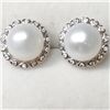 Image 1 : Silver Pearl Cubic Zirconia Earrings, Suggested Retail Value $250